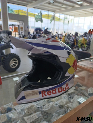 Шлем кроссовый HETOSHI RED BULL XD1-86 цв. Бело-фиолетовый р. XL