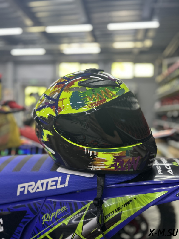 Шлем интеграл HETOSHI XD1-223 цв. Черный с мультипринтом  р. M