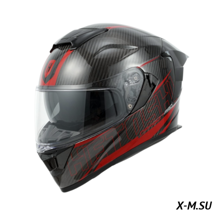Шлем интеграл карбоновый HETOSHI FF936S CARBON RED WHITE р.XL