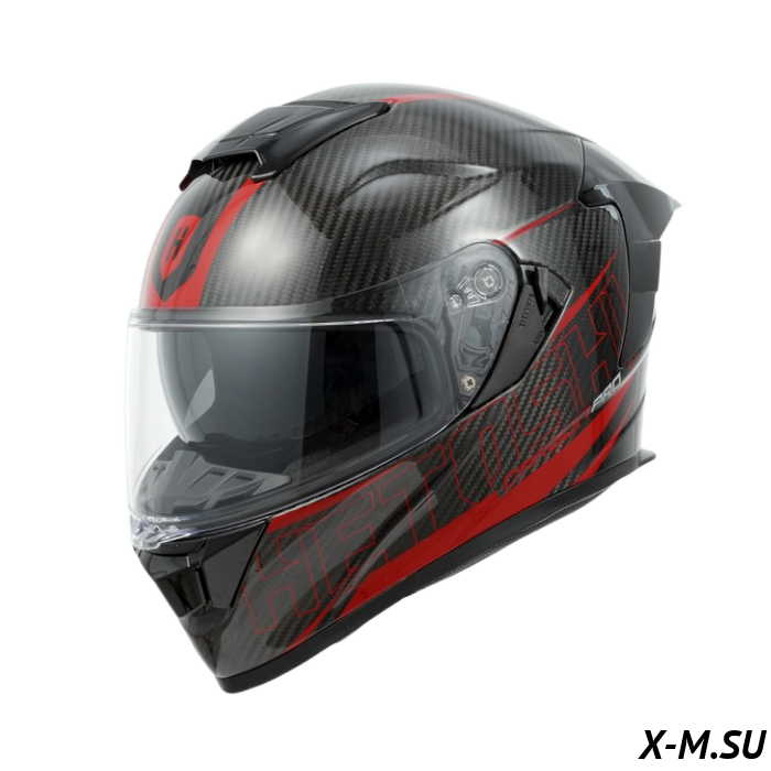 Шлем интеграл карбоновый HETOSHI FF936S CARBON RED WHITE р.XL