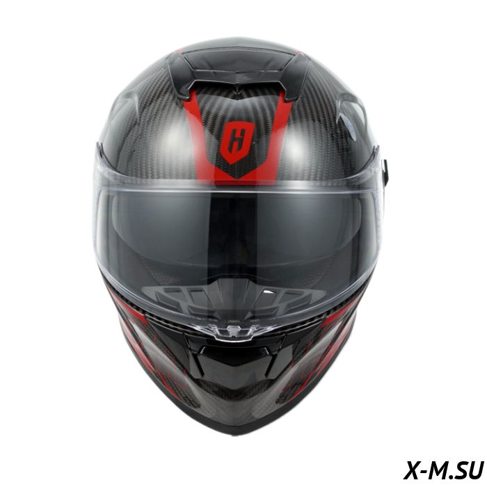 Шлем интеграл карбоновый HETOSHI FF936S CARBON RED WHITE р.XL