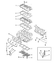 Выхлопной коллектор и крышки 2-Х ТАКТНОГО ПЛМ MERCURY 50EO Серийный номер от 0B122930 до 0D000749