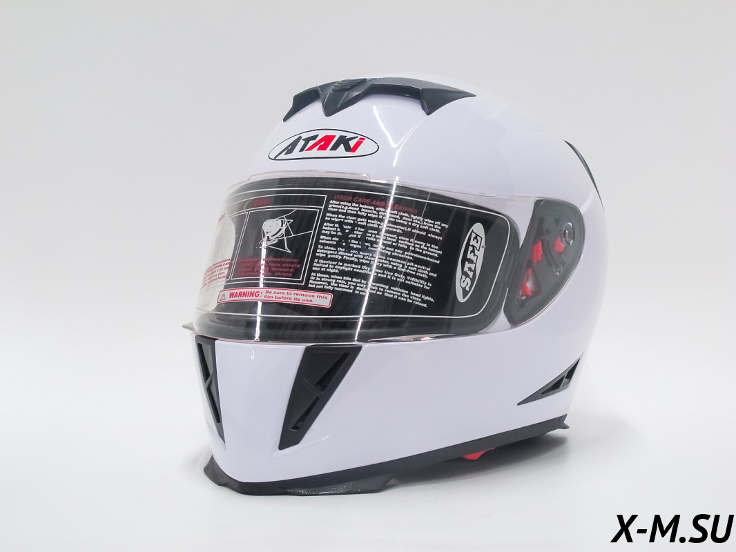 Шлем (интеграл) Ataki FF311 Solid белый глянцевый