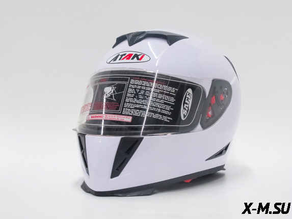 Шлем (интеграл) Ataki FF311 Solid белый глянцевый