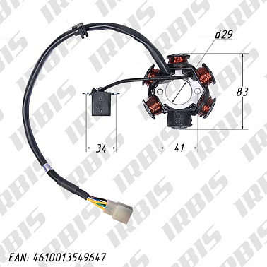 Статор генератора 153FMI,154FMI (6 кат.); TTR125
