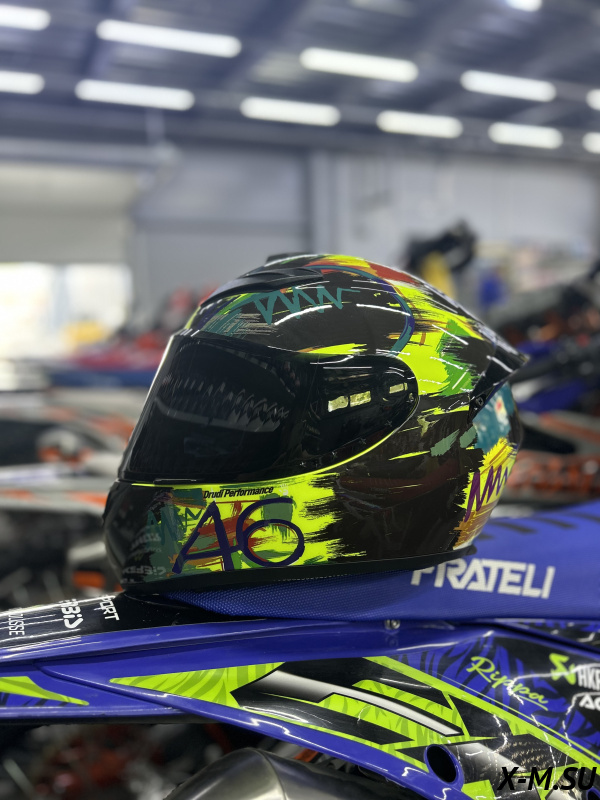 Шлем интеграл HETOSHI XD1-223 цв. Черный с мультипринтом  р. M