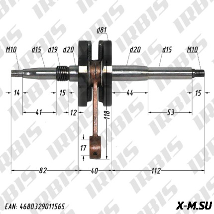 Вал коленчатый в сборе 2Т AF48(HF05); LEAD100 Yuppi ATHENA 061314 С/Orig