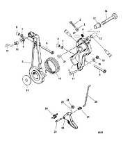 Дроссель и рычаг 2-Х ТАКТНОГО ПЛМ MERCURY 90 Серийный номер от 0G760300 до 0T979999