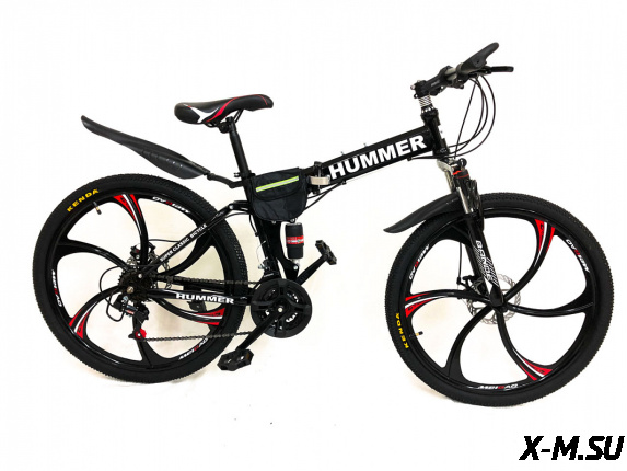 Велосипед складной на литых дисках стиль Хамер черный