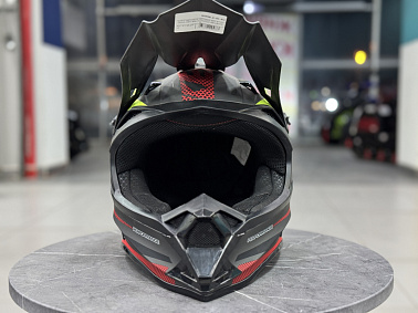 Шлем кроссовый HETOSHI XD1-51 цв. Черно-серо-красно-желтый матовый р. M 