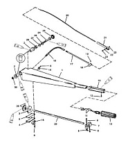 Ручки руля комплект (Часть 1) 2-Х ТАКТНОГО ПЛМ MERCURY 50EO Серийный номер от 9885345 до 9973099