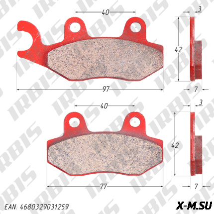 Колодки тормозные дисковый KAWASAKI, CF Z8,Z6,U8, BRP COMMANDER, BRP MAVERICK (п