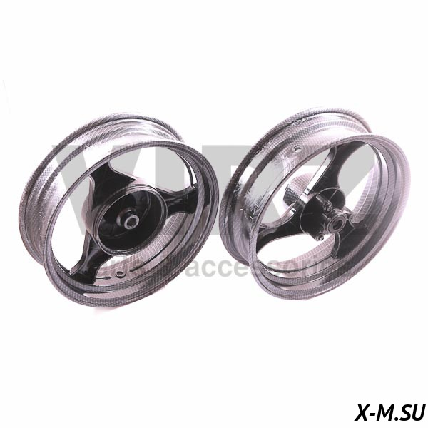 Диск колесный R13 перед/зад 3.50-13 (торм. диск. 3x67 /барабан. 130мм) карбон (п