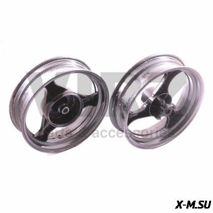 Диск колесный R13 перед/зад 3.50-13 (торм. диск. 3x67 /барабан. 130мм) карбон (п