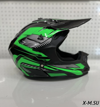 Шлем кроссовый HETOSHI EDX цв. Черно-зеленый р. XL
