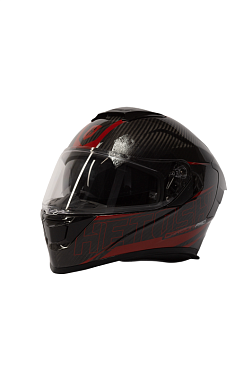 Шлем интеграл карбоновый HETOSHI FF936S CARBON RED WHITE р.XXL