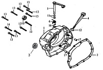 Правая крышка ДВИГАТЕЛЯ Racer RC150-23 161FMJ, 150 cc