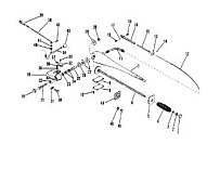 Ручное управление в сборе 2-х тактного ПЛМ MERCURY 40 M Серийный номер от 8064750 и выше