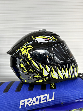 Шлем интеграл HETOSHI XD1-97 цв. Черно зеленый глянцевый  р. XL