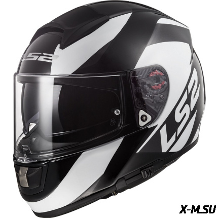 Мотошлем LS2 FF397 VECTOR FT2 WAVY черно-белый