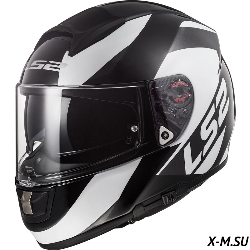 Мотошлем LS2 FF397 VECTOR FT2 WAVY черно-белый