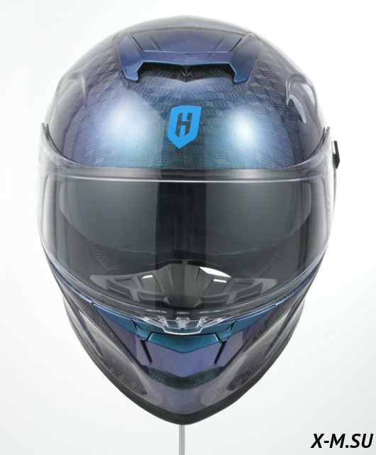 Шлем интеграл карбоновый HETOSHI FF936S CARBON 6K CUBIC CHAMELEON BLUE р.L