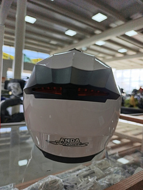 Шлем модуляр HETOSHI X-202 (светополоса,USB-кабель,встр.батарея) цв. Белый р. L