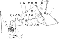 Система питания C40800370-01 (2 карбюратора) снегохода ТАЙГА ВАРЯГ 550