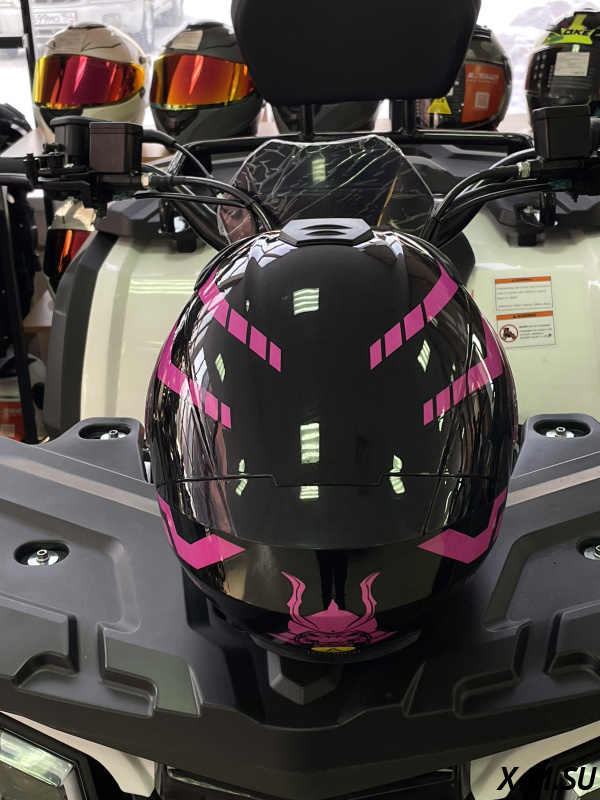 Шлем интеграл HETOSHI цв. Черный с розовыми вставками р.M