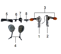 Зеркала заднего вида. Сигналы поворота. Звуковой сигнал МОПЕДА PROMAX ALPHA RIVA 130(49)