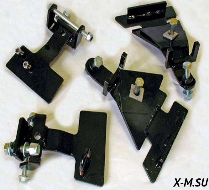 Комплект кронштейнов крепления гусениц для ATV №8 (Guepard 1.0), черный муар